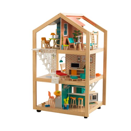 So Stylish Mansion Wooden Dollhouse With 42 Accessories 